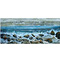 Waves over rocks, watercolour painting by Mary Ng